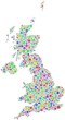 Decorative map of Great Britain - Europe -