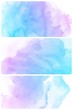 Set of colorful Abstract water color art hand paint background