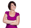 Junge Frau schaut hoch