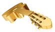 Gold Acoustic Guitar isolated, conceptual illustration