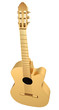 Gold Acoustic Guitar. 3d render