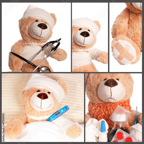 Photo: kranker Teddy - Collage kranker Teddy - Collage