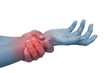 Acute pain in a woman hand