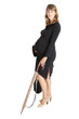 A pregnant woman (9 months) with umbrella