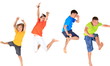 Happy children jumping