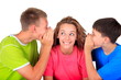 Sister with brothers having fun