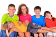 Happy brothers and sisters