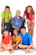 Grandmother and  grandchildren