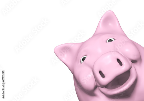 Illustration: piggy bank is watching from a corner piggy bank is watching from a corner