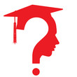 question mark head with Education Cup symbol, vector