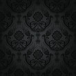 Luxury black floral damask wallpaper pattern