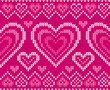Valentines day glamour knitted sweater vector seamless pattern