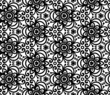 Black abstract ornate flowers seamless pattern