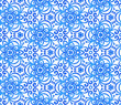 Blue abstract ornate flowers seamless pattern
