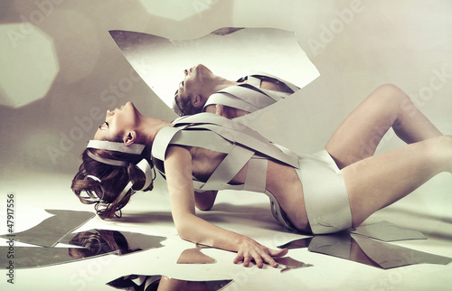 Photo: Nude woman with mirror Nude woman with mirror
