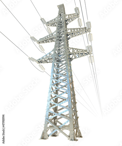 Illustration: High voltage post. 3d render High voltage post. 3d render