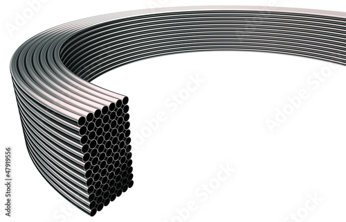 Illustration: steel pipes in rows steel pipes in rows