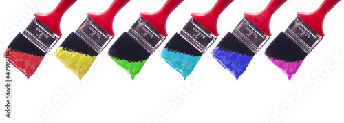 Photo: Brushes soaked in paint Brushes soaked in paint