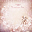 Vintage valentine background with angels