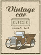 banner with a vintage car cabriolet