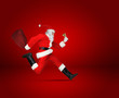 Santa mit Weihnachtsglocke und vollem Sack Geschenke