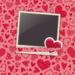 polaroid photo frame with heart