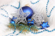 Christmas decoration in white fur