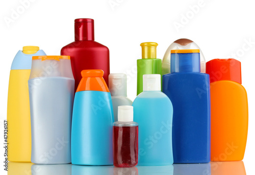 Photo: A lot of different cosmetic products for personal care isolated A lot of different cosmetic products for personal care isolated