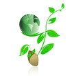 Illustration: Ecology concept.Green planet Ecology concept.Green planet