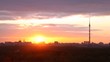Buildings of city and television tower of Ostankino stand in