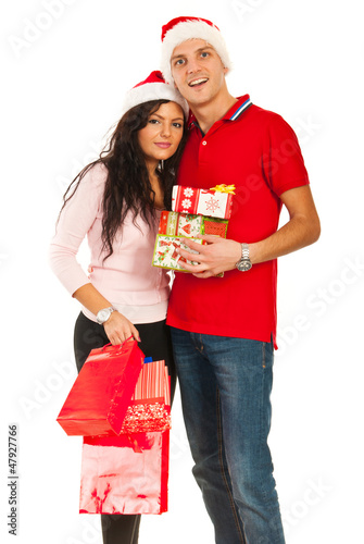 Photo: Cheerful Christmas couple Cheerful Christmas couple