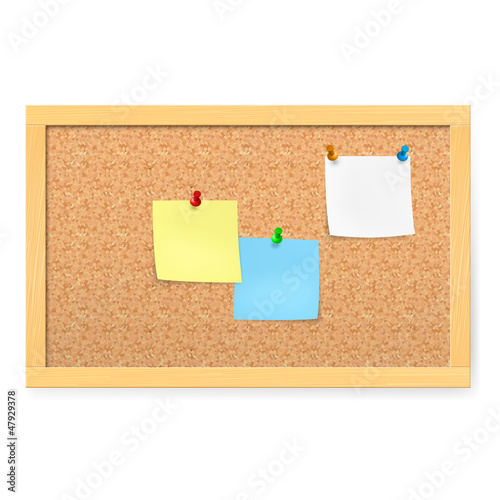 Vector: Corkboard with pushpins Corkboard with pushpins