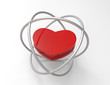Red heart in cage