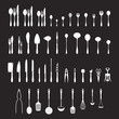Set of cutlery icons - silhouette