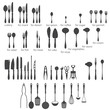 Vector: Set of cutlery icons - silhouette Set of cutlery icons - silhouette