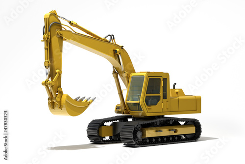 Illustration: Excavator isolated Excavator isolated