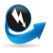 énergie sur bouton flêche bleue