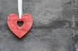Valentine's Day love heart on rustic style background