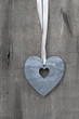 Valentine's Day love heart on rustic style background