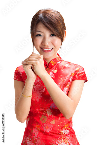 Photo: Chinese girl blessing Chinese girl blessing