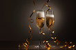 Glasses of champagne at new year party