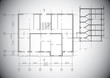 Detailed grey vector plan of a typical house construction