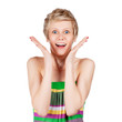 Photo: surprised a young girl with short hair surprised a young girl with short hair
