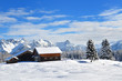 Winterlandschaft mit Hütte