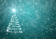 Christmas tree with falling snowflakes and stars