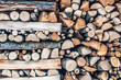 Stack of firewood for wood stove or fireplace