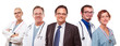 Smiling Businessman with Doctors and Nurses