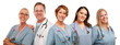 Group of Smiling Male and Female Doctors or Nurses
