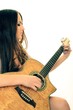 young teenage woman with an acoustic guitar