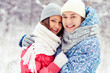 Couple in winter park